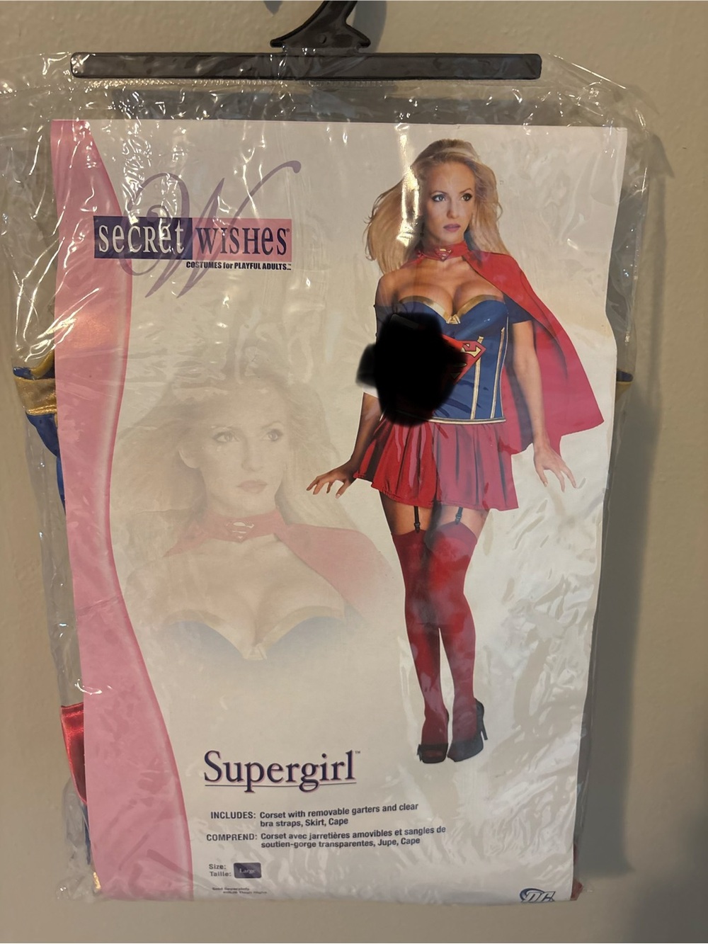 Secret Wishes Supergirl Costume Corset Skirt Cape Adult Women